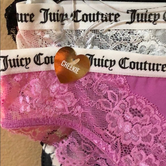 Juicy Couture 3 pair Lacy Cheeky Panties NWT 💕🖤 - Picture 3 of 5
